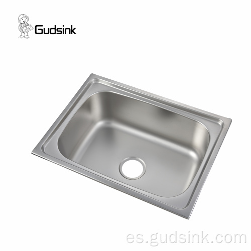 Fregadero de lavabo de cocina de un solo tazón de acero inoxidable